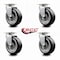 Service Caster 5 Inch Rubber on Aluminum Wheel Swivel Caster Set with Roller Bearings SCC SCC-20S520-RAR-4 - alternate 4